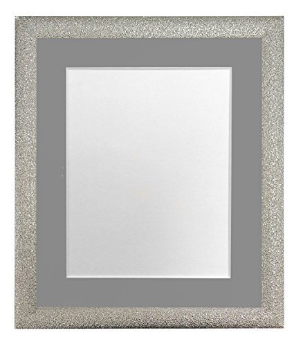 FRAMES BY POST FRAMES VAN POST Glitz Champagne Zilver Fotolijst met Donker Grijs Bevestiging 24 x 18 Beeldgrootte 18 x 12 Inch Kunststof Glas