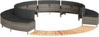 vidaXL - Hottub-ombouw - poly - rattan - massief - acaciahout - grijs