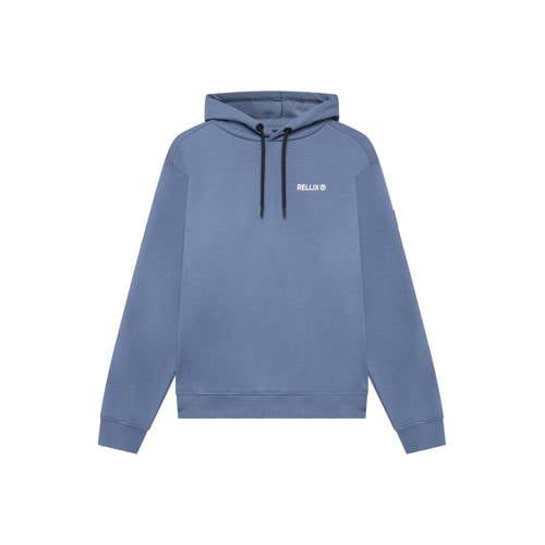 Rellix rechtvallende hoodie met backprint - blauw