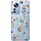 Xiaomi Mi 12 Pro Fleurs colorees bedrukt siliconen hoesje