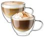 Tasses à café à double paroi en verre borosilicaté, lot de 2