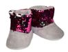 PADU Winterse babyschoentjes/sokken met glitters, kleur grijs, maat 80/86