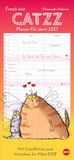Catzz Planer für zwei 2027: Lustiger Wandplaner für zwei. Partnerkalender mit 2 Spalten. Terminkalender mit witzigen Cartoon-Katzen. Wandkalender für 2 Personen.