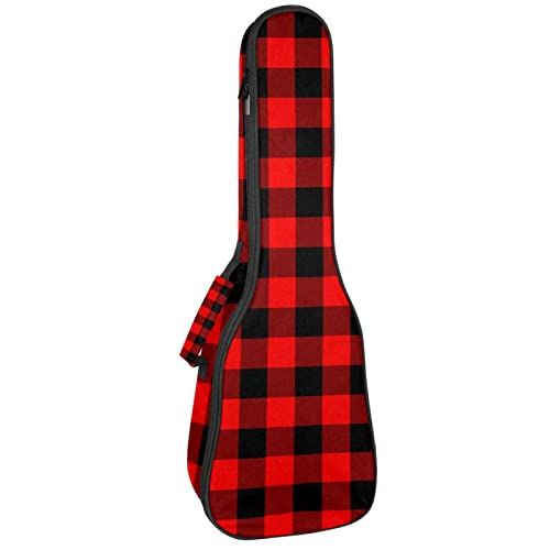 Mersov Tenor Ukulele Gigbag Waterdichte Ukelele Case Gewatteerde Rugzak, Geweldig voor Sopraan Concert (21/23/24") Zwart Rood Buffalo