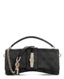 GUESS Yvonne Logo Mini Top Handle Flap Coal Logo donkergrijs handtas schoudertas