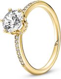 Pandora Dames Ring Zilver - Goudkleurig - 17.25 mm / maat 54