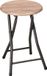 Urban Living Bijzet krukjes - zwart/beige - metaal/hout - D30 x H45 cm - opvouwbaar