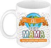 Bellatio Decorations Naam mok mama Kiki - wit - de beste - keramiek - 300 ml - Moederdag / verjaardag