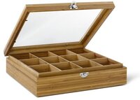 Bredemeijer Theedoos 12 vaks venster bamboe natural