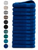 DoubleDry Handdoeken 50 x 100 - set van 12 - Hotel kwaliteit 500 g/m2 - 12x Klassiek Blauw