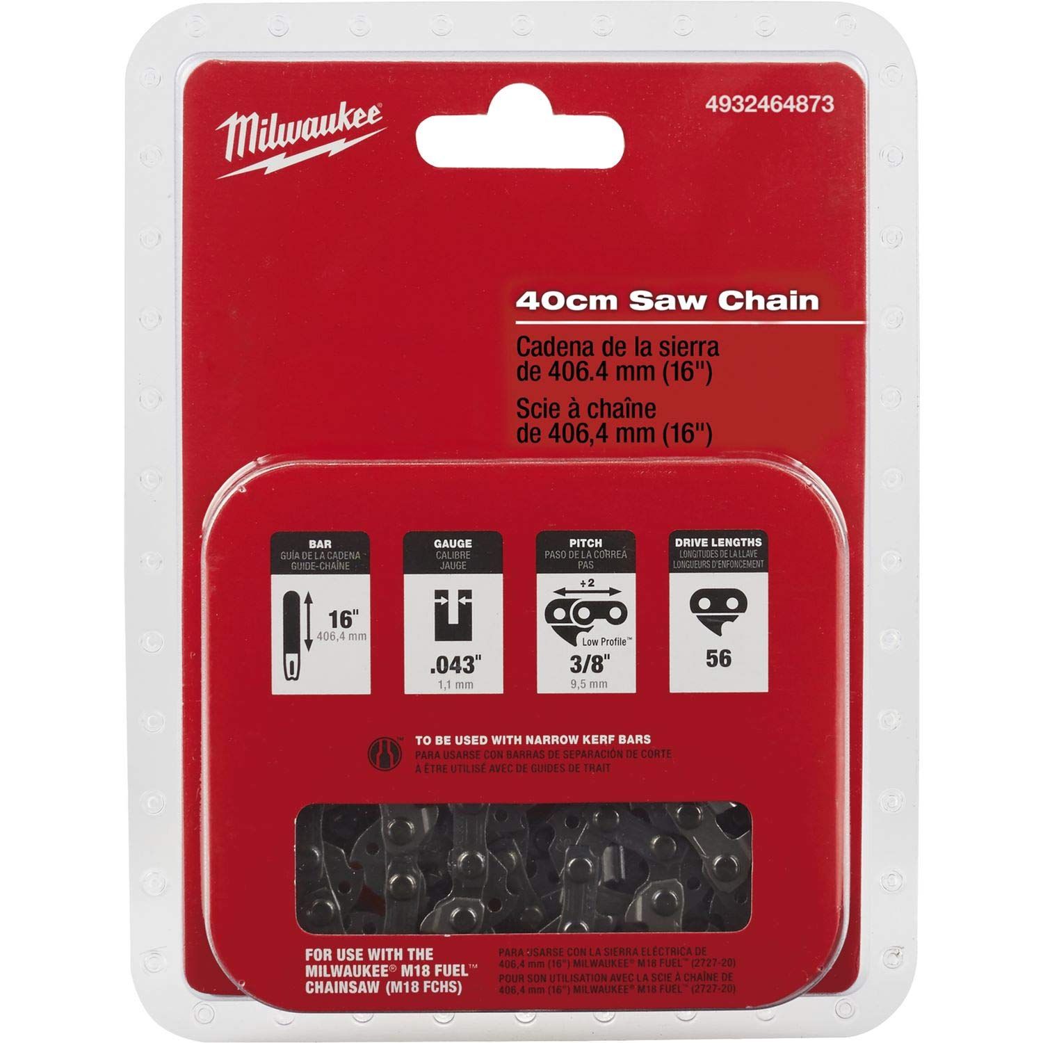 Milwaukee 4932464873 Zaagketting voor M18 FCHS - 3/8" - 40cm