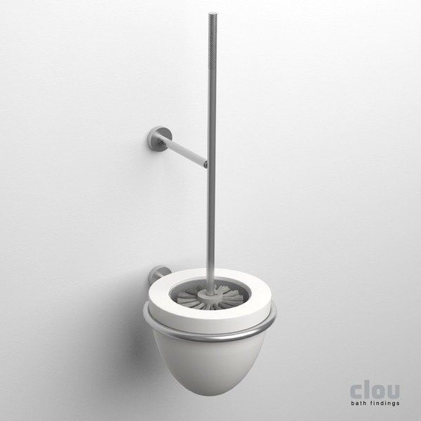 Clou Slim toiletborstelgarnituur wandmodel rvs geborsteld - 37cm