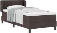vidaXL Boxspringbed met hoofdeinde, donkerbruin, 90 x 200 cm, stof