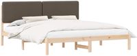 vidaXL Bedframe met Gevoerde Hoofdbord Taupe 200 x 200 cm