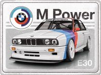 Nostalgic Art Merchandising Metalen Wandbord BMW Motorsport - M Power E30 - 30 x 40 cm