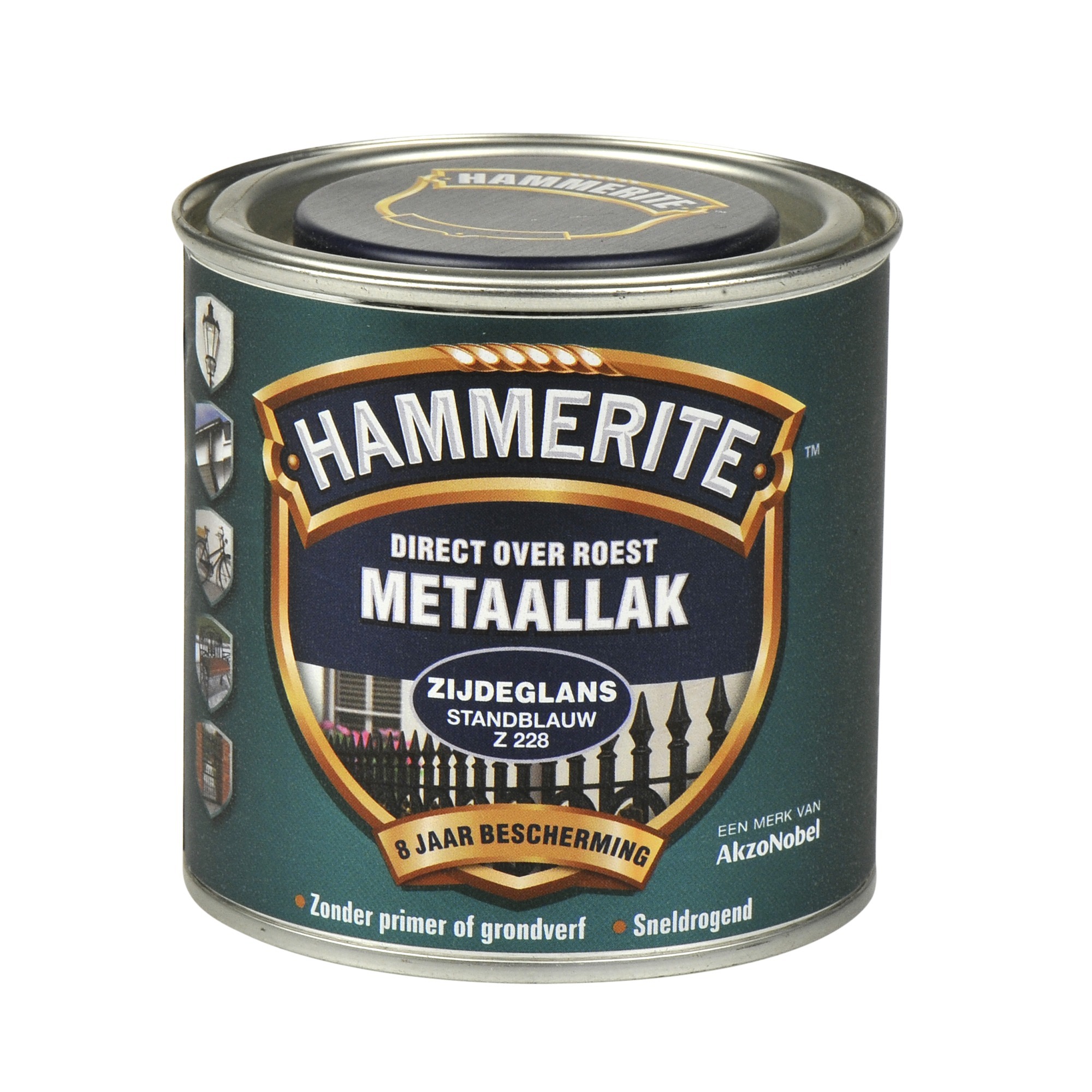 Hammerite direct over roest metaallak zijdeglans standblauw - 250 ml
