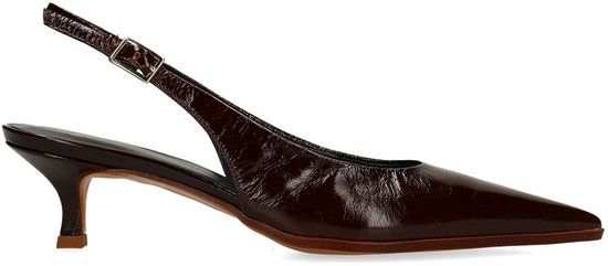 Manfield Dames Bruine Lakleren Slingbacks Maat 38