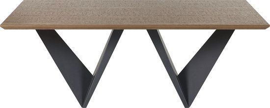 Beliani SINTRA Eettafel - Donkere houtkleur - 200 x 100 cm - Design