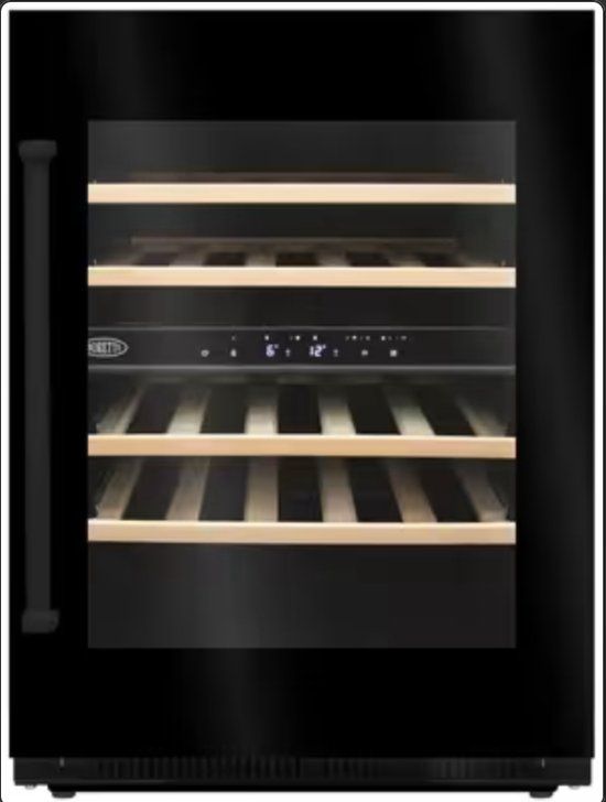 Boretti MLWC82GRZW Wijnklimaatkast inbouw - 35 flessen - 2 zones - Zwart glas