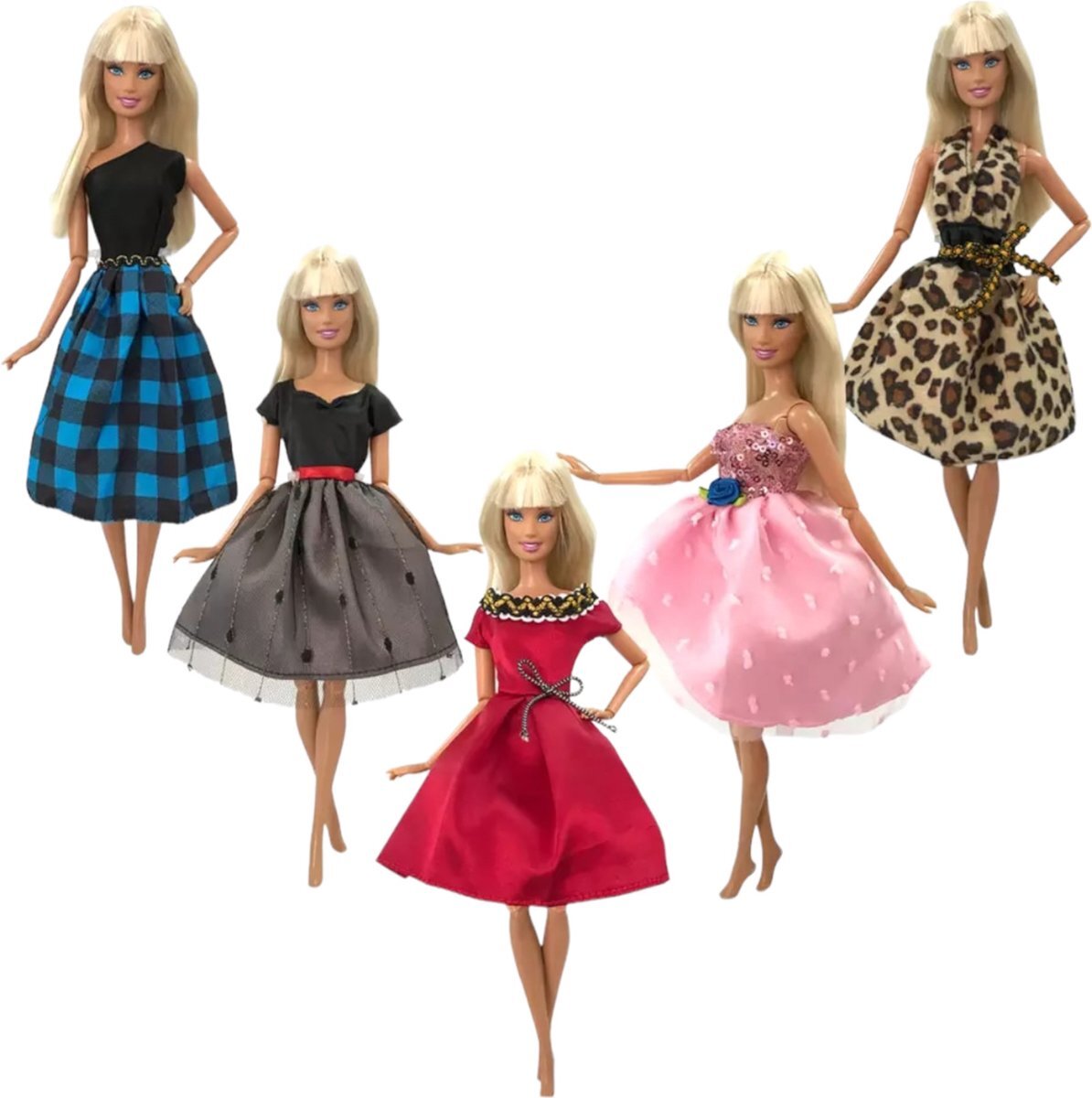 Isa's Friends Isa's Friends® Poppenkleertjes - 5 Outfits voor poppen - Geschikt voor o.a Barbie - Setje 'Zoë'