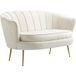 Canapé Vintage 2 Places Velours, Convertible, Design Rétro, 150 Kg Capacité, Couleur Crème Or