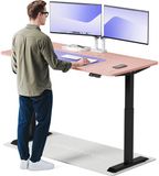 Desktronic HomeOne Zit-sta Bureau Elektrisch In Hoogte Verstelbaar, 160x80 cm Zwart/Roze