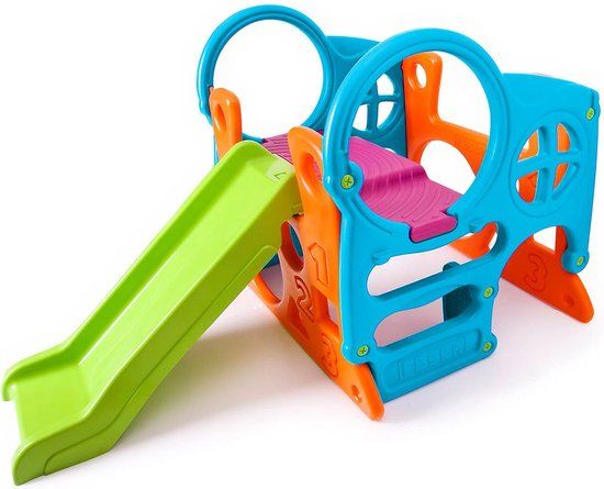 Feber Activity Center - Speelhuis - Groen - Met glijbaan en klimwand