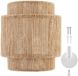 tectake® Wandlamp Lignea Lux - 40W - 12 x 23 x 25,5 cm - E14 - Muurlamp voor Woonkamer, Slaapkamer, Eetkamer - Jute Lamp in Boho Stijl - Trapverlichting - Halfrond