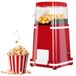 Cozary Popcornmachine, 1200 W hetelucht-popcornmachine met maatbeker, one-touch, vetvrij, 2 minuten snel, voor thuisbioscoop, filmavonden, Kerstmis, feesten, retro