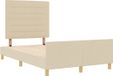 vidaXL Bedframe met hoofdeinde Crème Stof 140 x 190 cm