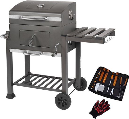 MaxxGarden Charcoal BBQ - 56x45cm Grill - Black