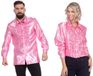 Wilbers Jaren 80 & 90 Kostuum | LichtRoze Ruchesblouse Satijn Foute Disco | Maat 58 | Carnaval kostuum | Verkleedkleding