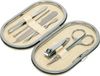 Merkloos / Sans marque Inspirion Gmbh Manicure set 6-delig - in beige etui - op reis / onderweg - nagelknipper set