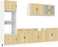 vidaXL - 7-delige Keukenkastenset Porto Bewerkt Hout Sonoma Eikenkleur