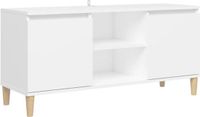 vidaXL - Tv-meubel - met - massief - houten - poten - 103,5x35x50 - cm - wit