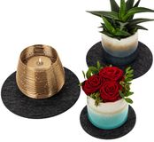 Set de 6 sous-verres ronds en feutre - Anthracite