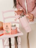 Qwetch Travel Cup Geïsoleerd dop lekvrij - Pastel Roze
