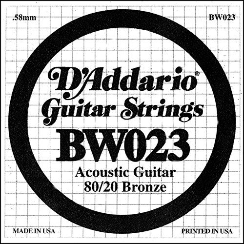D'Addario .023 Bronze Wound Single String for Acoustic Guitar