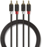 Nedis CABW24200AT10 Audio Cable 1m - 2x RCA - Anthracite