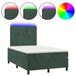 vidaXL Boxspring met Matras en LED Fluweel Donkergroen 120x190 cm