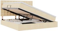 vidaXL Bed met matras en hoofdeinde Crème 180 x 200 cm Stof