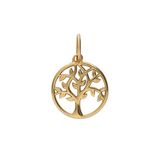 Lucardi Dames Stalen goldplated charm levensboom - Hanger - Staal - Goudkleurig