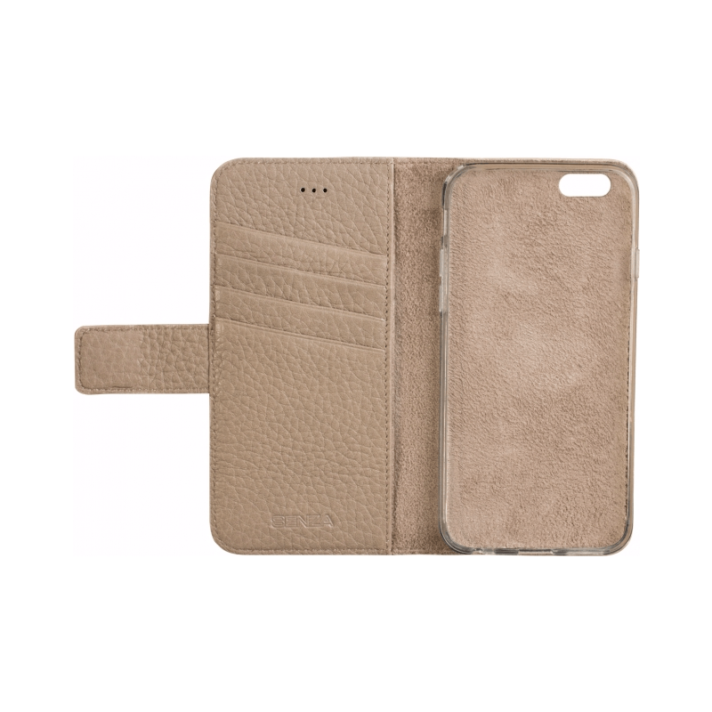 Senza Exquisite Leather Wallet Apple iPhone 6/6s Book Case Bruin