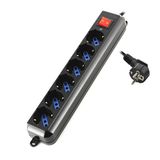 Ewent EW3924 power uitbreiding 1,5 m 6 AC-uitgang(en) Zwart