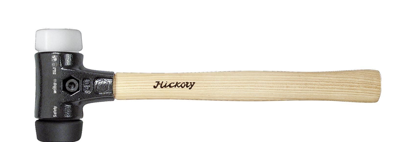 Wiha Kunststof hamer Safety middelzacht/zeer hard met hickorysteel, rond-slagkop - 26659