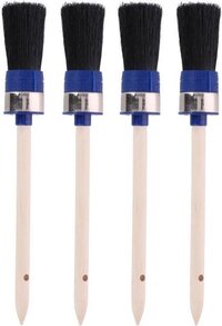 Set van 4 Ronde Verfkwasten - 3 x 24 cm - Synthetisch Haar - Acryl Verf