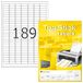 TopStick 8780 universele etiketten A4 mini, set van 10 stuks (25,4 x 10 mm, 1.000 velle, papier, mat) zelfklevend, bedrukbaar, permanente Klevende adreslabels, 189.000 etiketten voor printer, wit