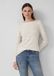s.Oliver T-shirt met lange mouw, gestreept, boot hals, aansluitend, katoen, licht zand, maat 46