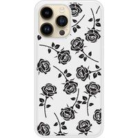 Apple Bedrukt siliconen hoesje compatibel met iPhone 14 Pro Max Roses noires