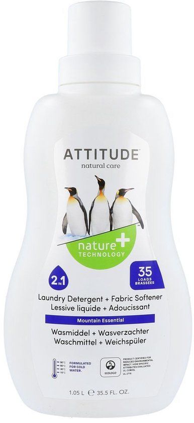 Attitude 2In1 Wasmiddel & Verzachter 35 Wasbeurten - 1040 ml